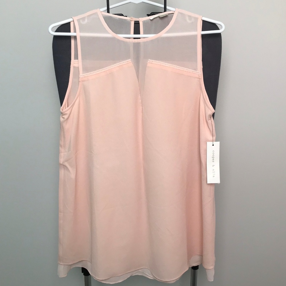 CLOSET CLOSING | NEW Sheer Yoke Sleeveless Blouse